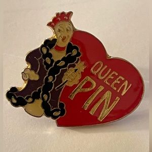King pin awards.(Queen pin). Red . Heart shaped. Gold and red colored.